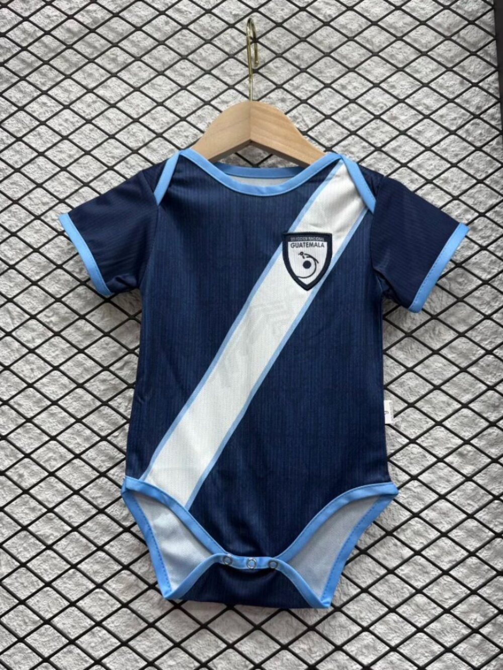 Guatemala Baby Romper Blue Soccer Jersey Style Onesie